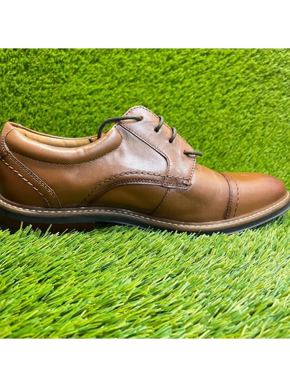 Nunn Bush Westfield Mens Size 8 Brown Casual Classic Cap Toe Oxford Dress Shoes